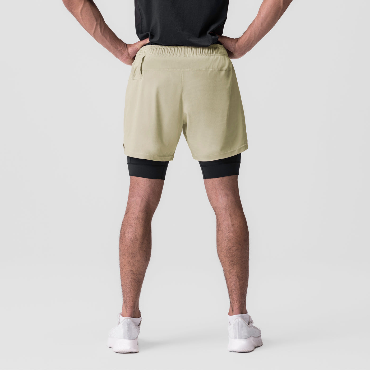 Men’s 2 in 1 Quick Dry Workout Shorts - Olive Green