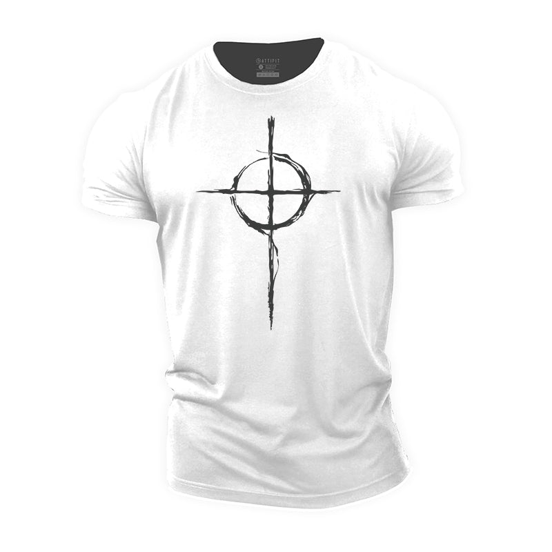 Celtic Cross Graphic Cotton T-Shirts