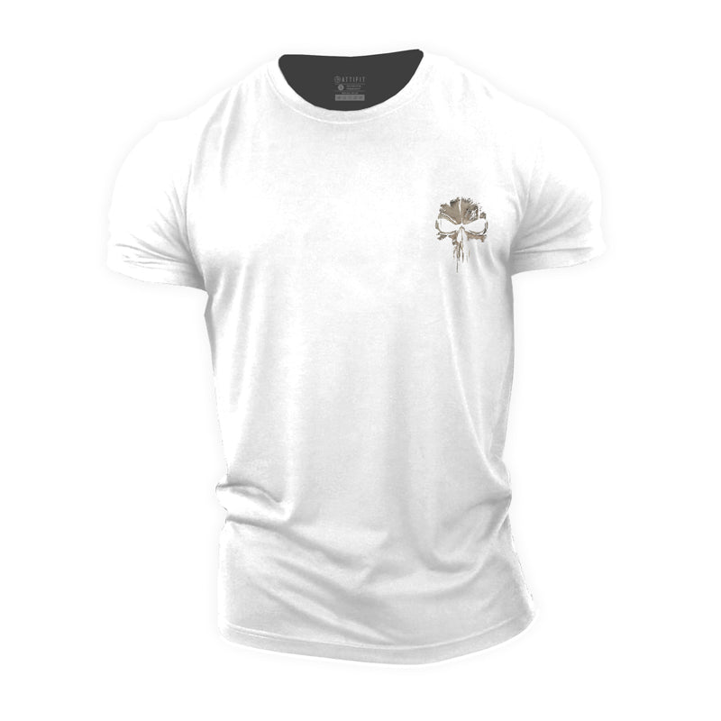 Skull Print Men's Fitness T-shirts