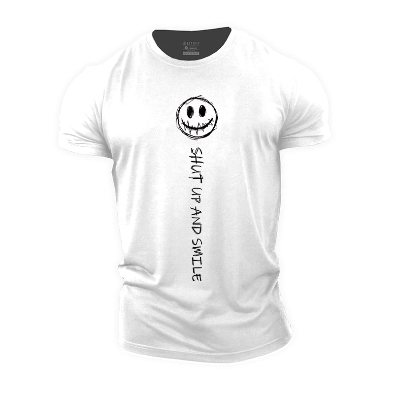 Shut Up And Smile Print Men's Workout T-shirts