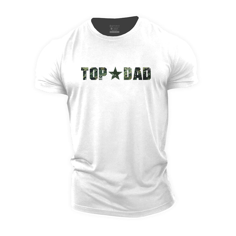 Top Dad Print Men's Workout T-shirts