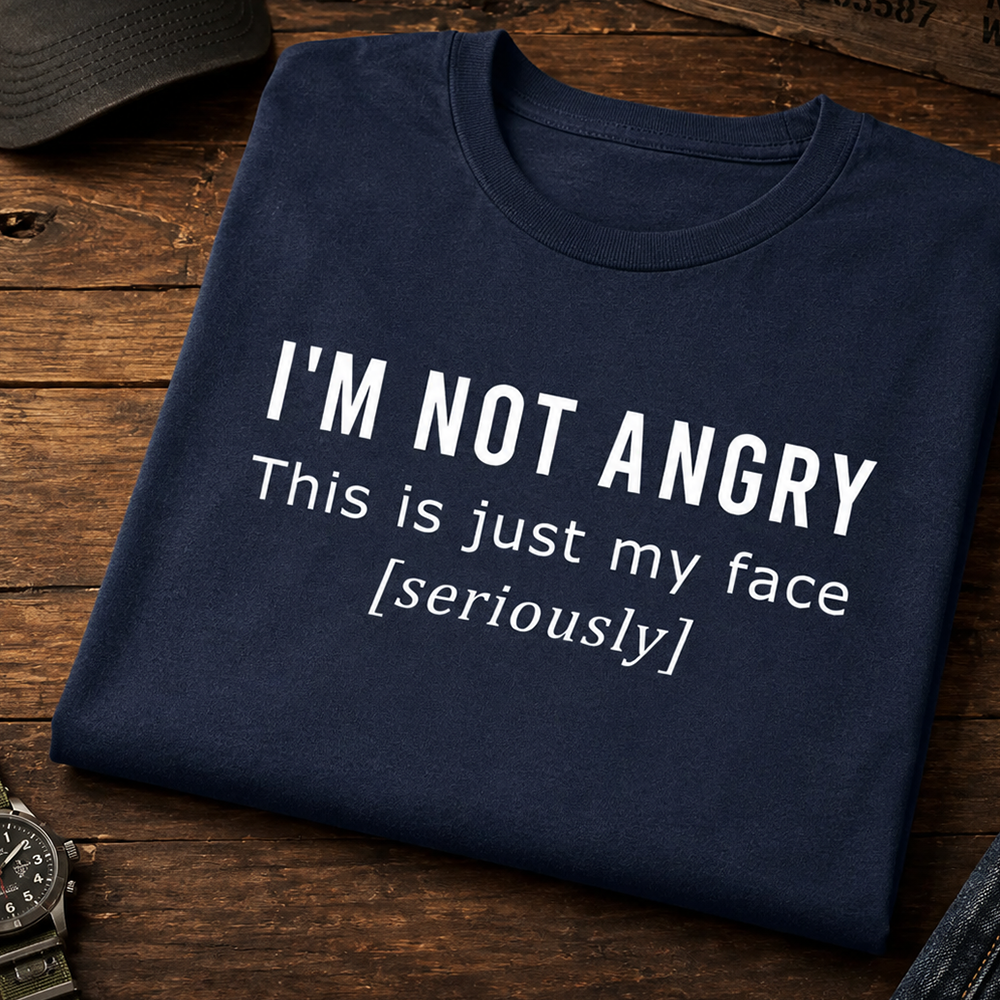 Seriously Face Cotton T-Shirt
