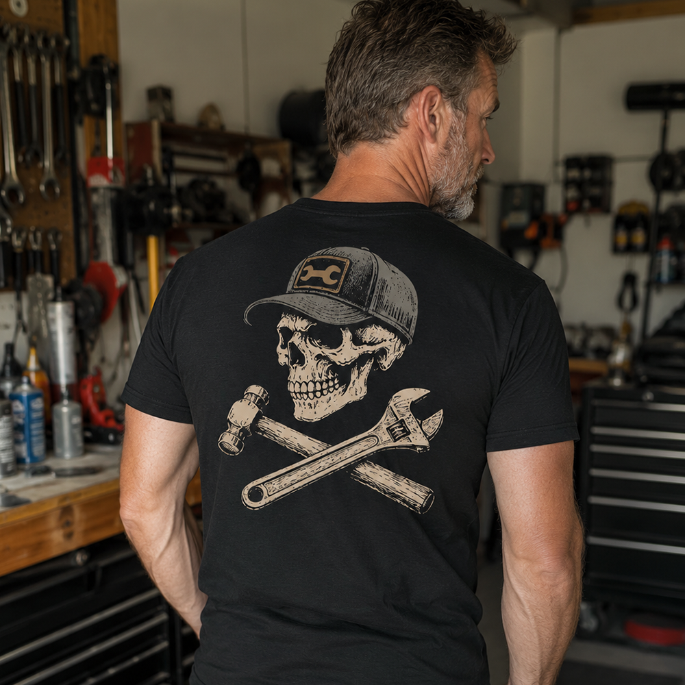 Mechanic Skull Legacy Cotton T-Shirt