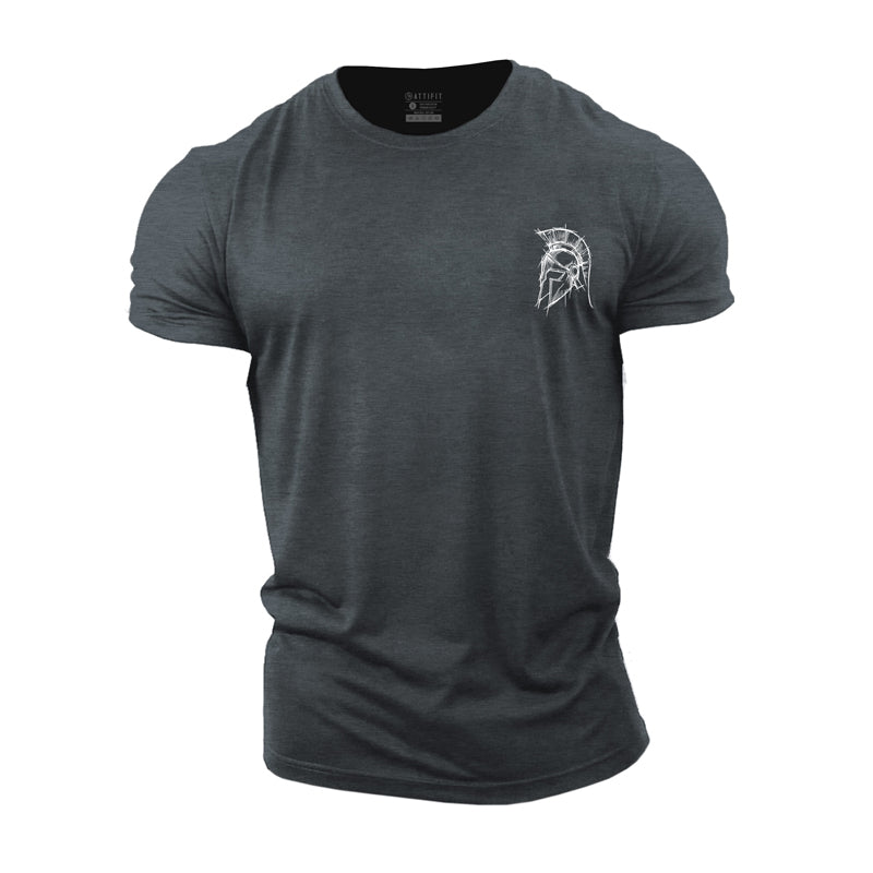 Cotton Sketch Spartan Portrait Men's T-Shirts