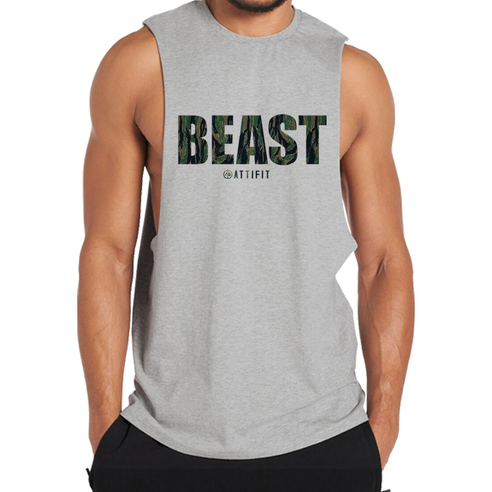Camouflage Beast Graphic Tank Top