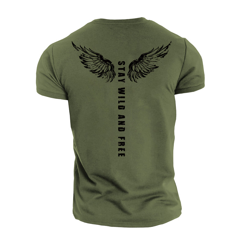 Stay Wild And Free Graphic Men's Fitness T-shirts