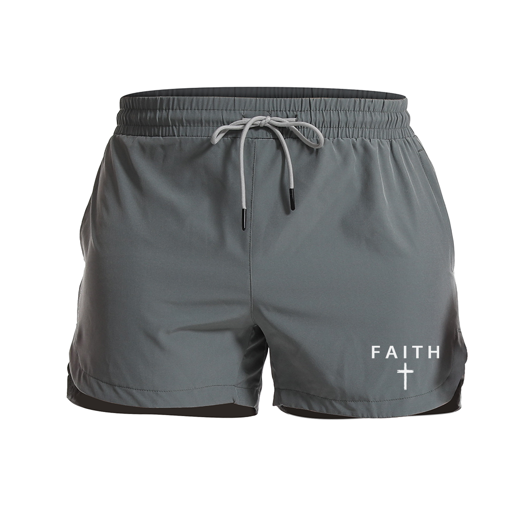 Men's Quick Dry Faith Cross Graphic Shorts