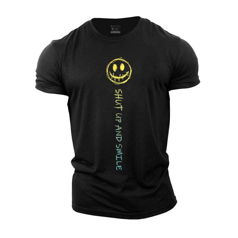 Shut Up And Smile Print Men's Workout T-shirts