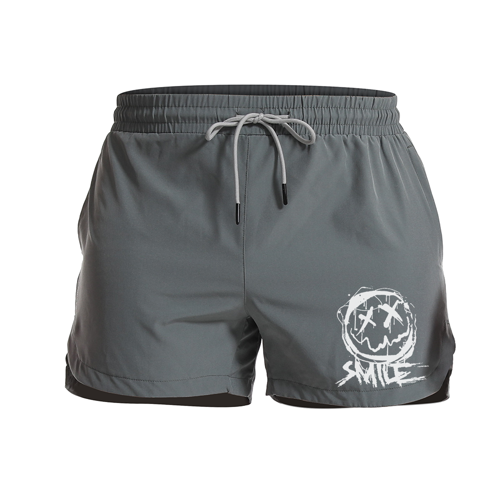 Graffiti Smiley Athletic Quick-Dry Shorts