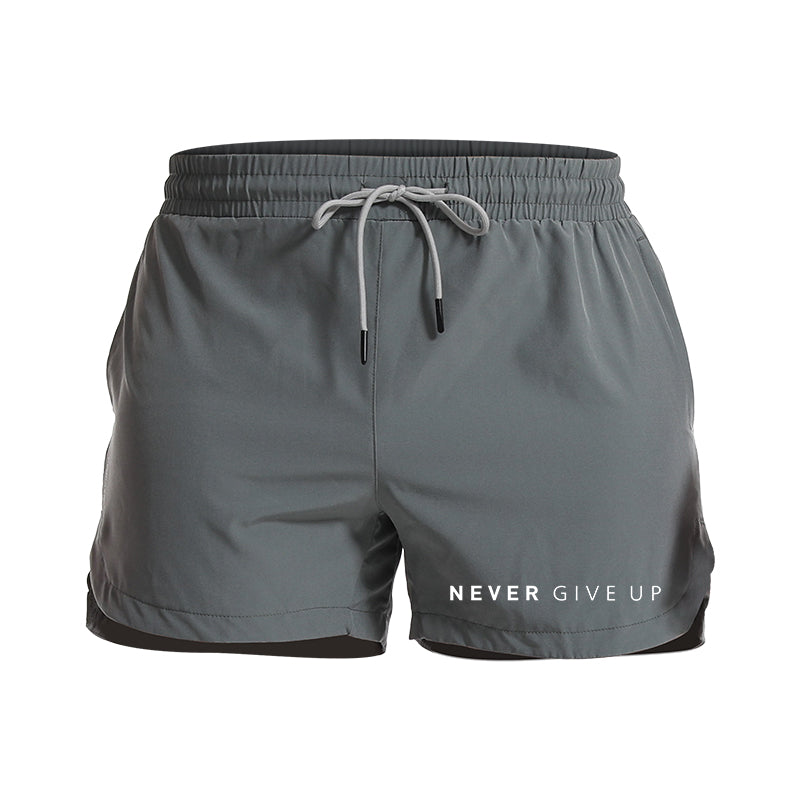 Never Give Up Athletic Quick-Dry Shorts