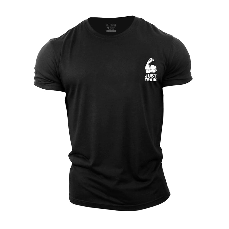 Cotton Just Train Graphic Men's Fitness T-shirts