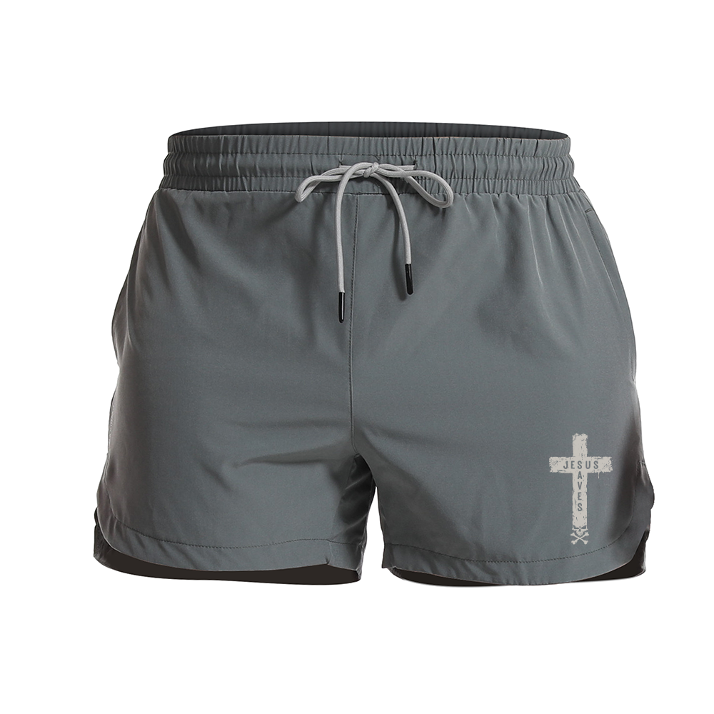 Men's Quick Dry Jesus Saves Graphic Shorts