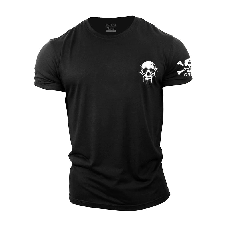 Mini Skull Graphic Men's Cotton T-Shirt