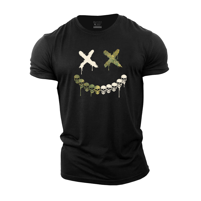 Smile Skull Cotton Men's T-Shirts
