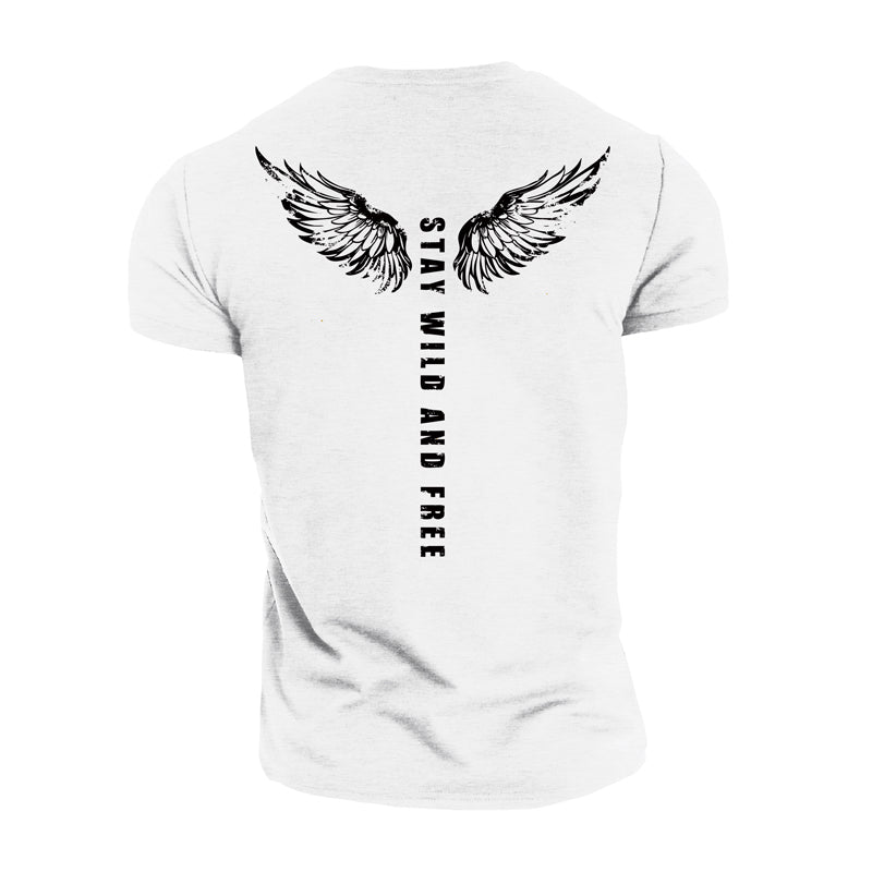 Stay Wild And Free Graphic Men's Fitness T-shirts