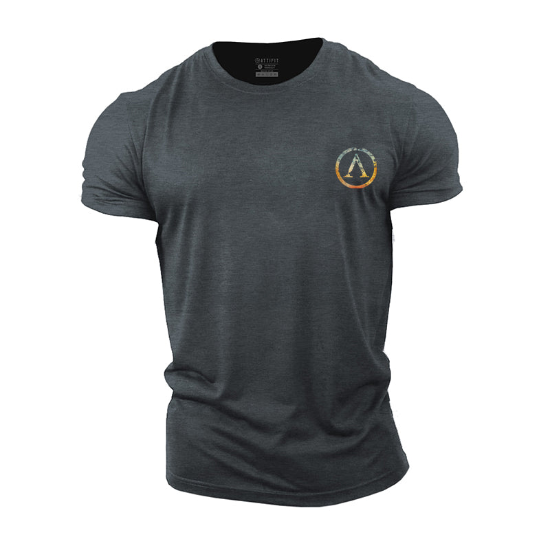 Cotton Colorful Spartan Shield Graphic Men's T-shirts
