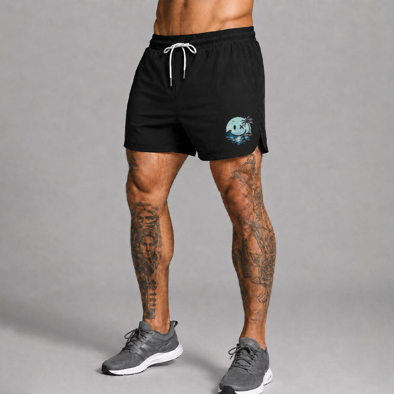 Smiley Wave Palm 5-Inch Quick-Dry Shorts