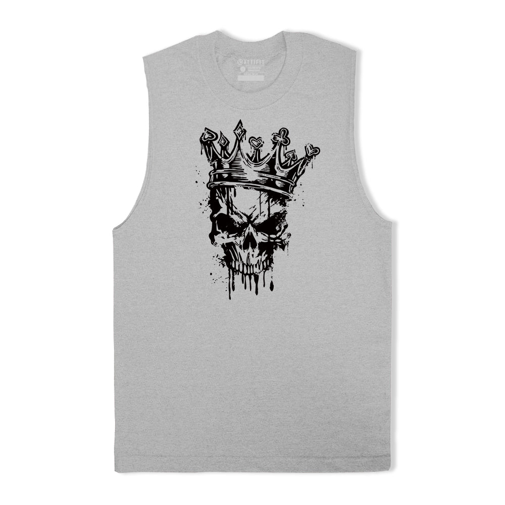 Cotton Poker Skull Graphic Tank Top