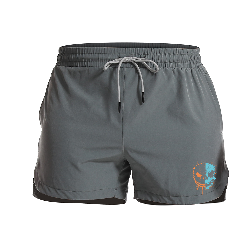 Two-Color Smiley Face Athletic Quick-Dry Shorts