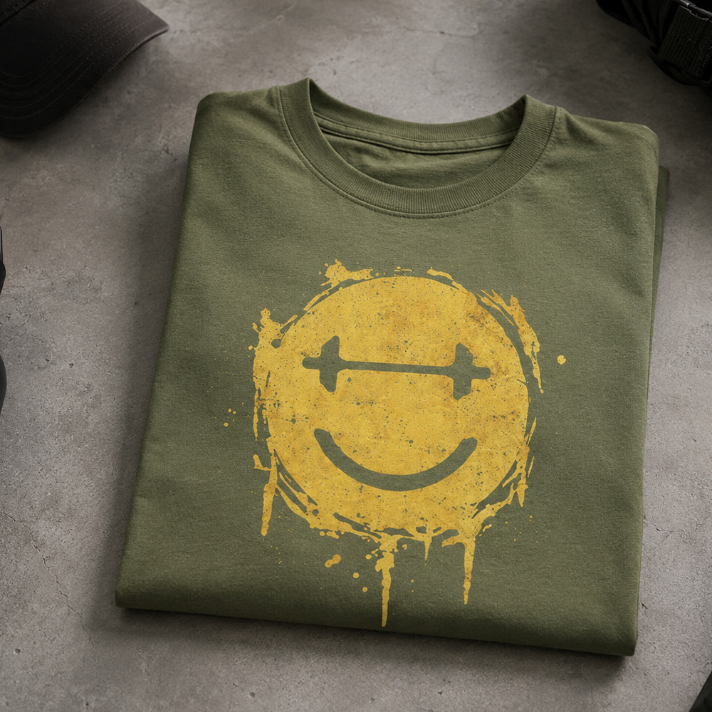 Dumbbell Smiley Cotton T-Shirt