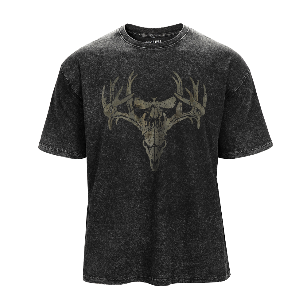 Deer Head Hidden Skull Vintage T-Shirt