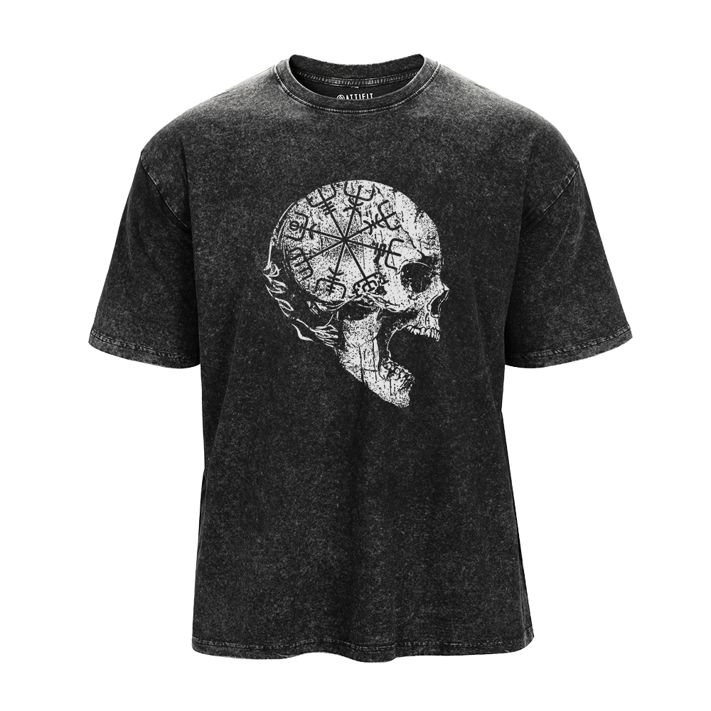 Viking Compass Skull Vintage T-Shirt