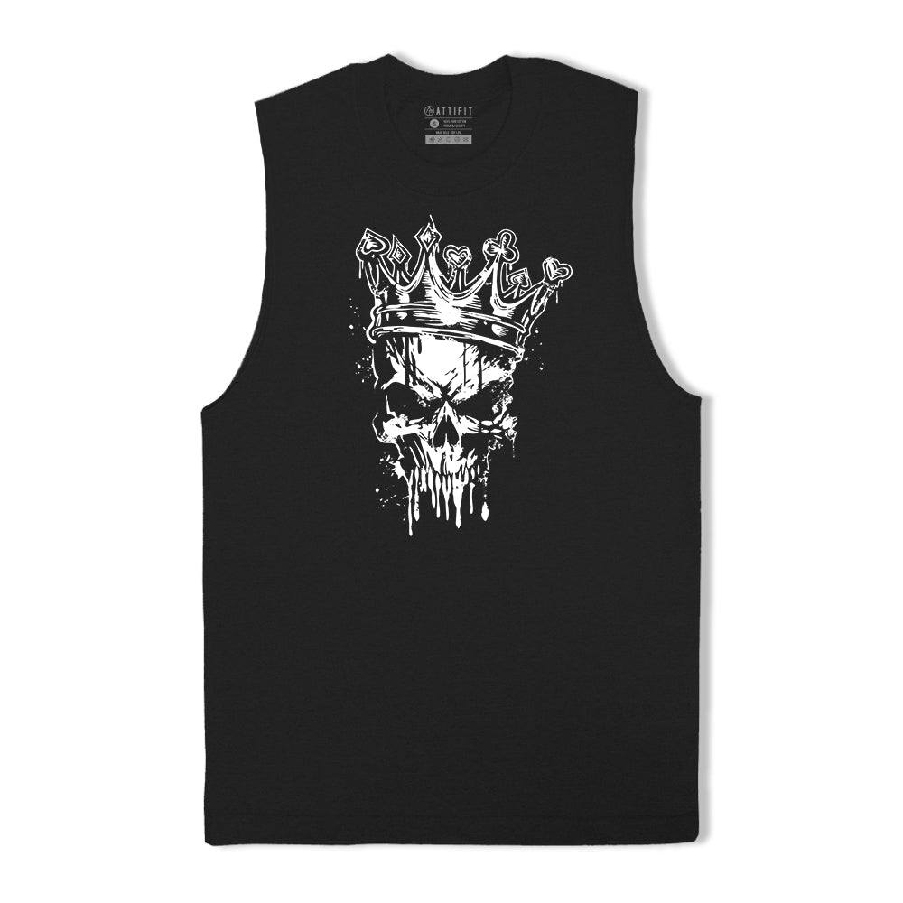 Cotton Poker Skull Graphic Tank Top