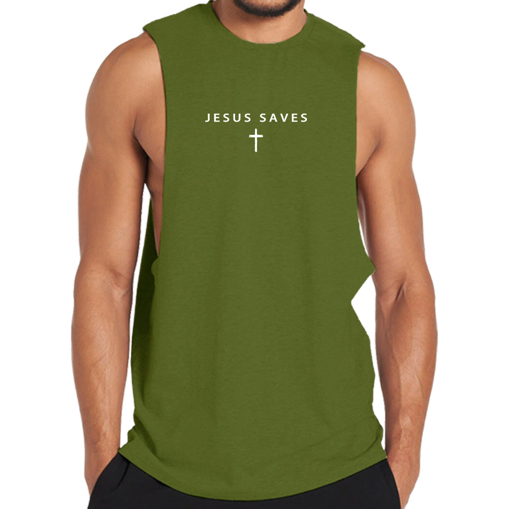 Jesus Saves Graphic Tank Top