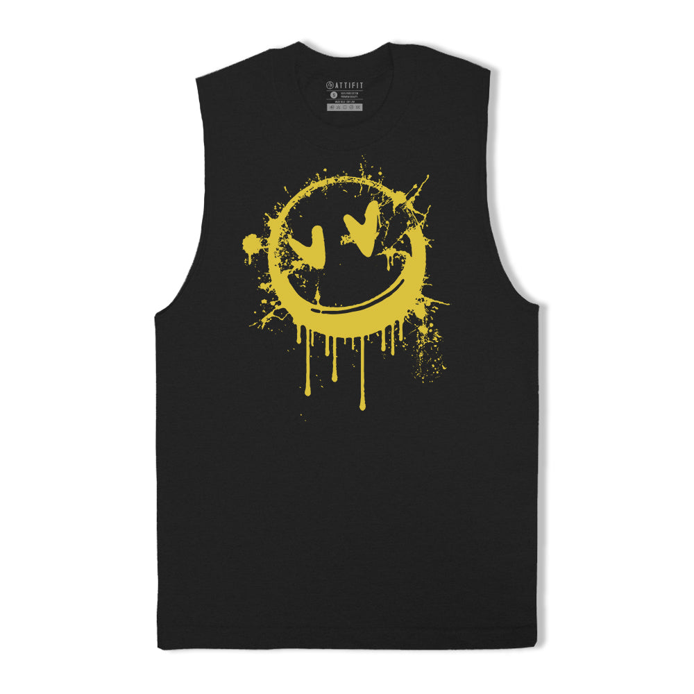 Heart Smiley Face Graphic Tank Top
