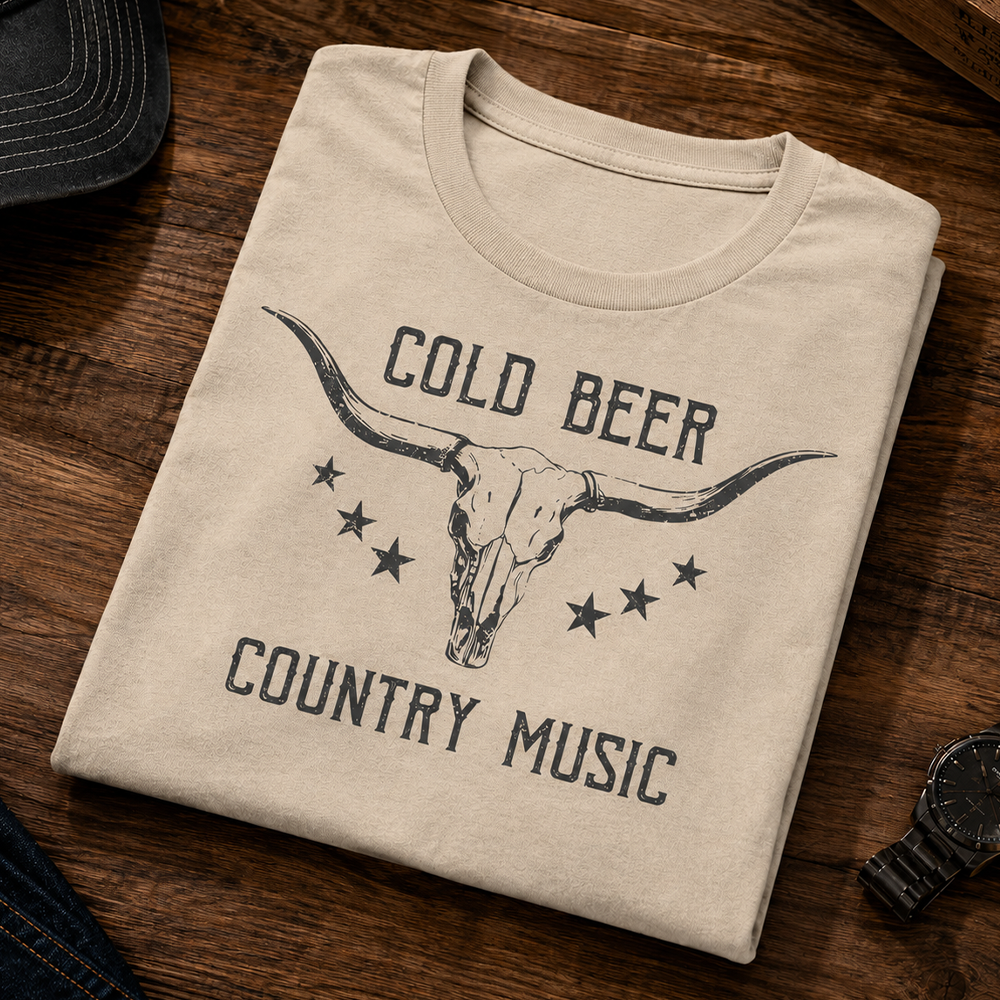 Cold Beer and Country Music Cotton T-Shirt
