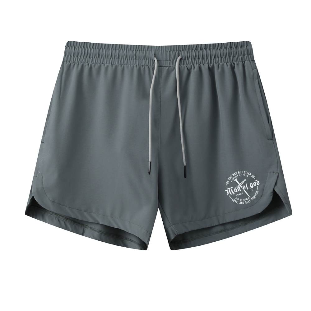 Men's Quick Dry Man Of God Graphic Shorts