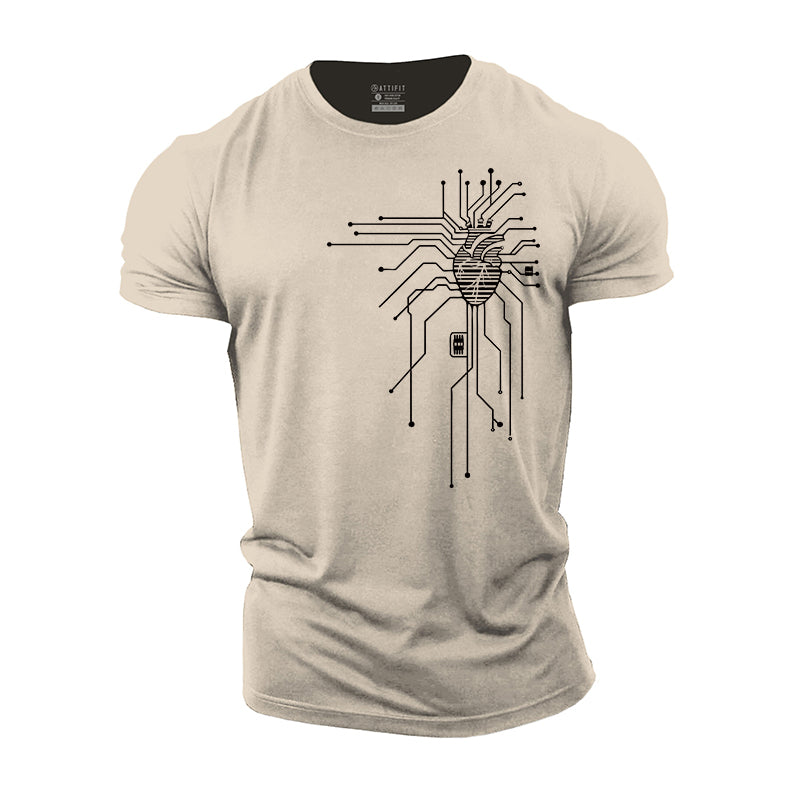 CPU Computer Heart Graphic Cotton T-Shirts