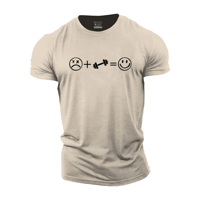 Sad + Fitness = Happy Cotton T-Shirt