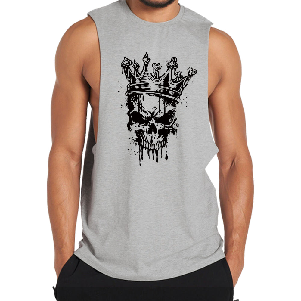 Cotton Poker Skull Graphic Tank Top