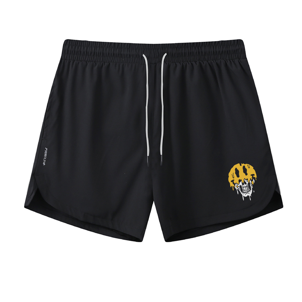 Smiley Skull Athletic Quick-Dry Shorts