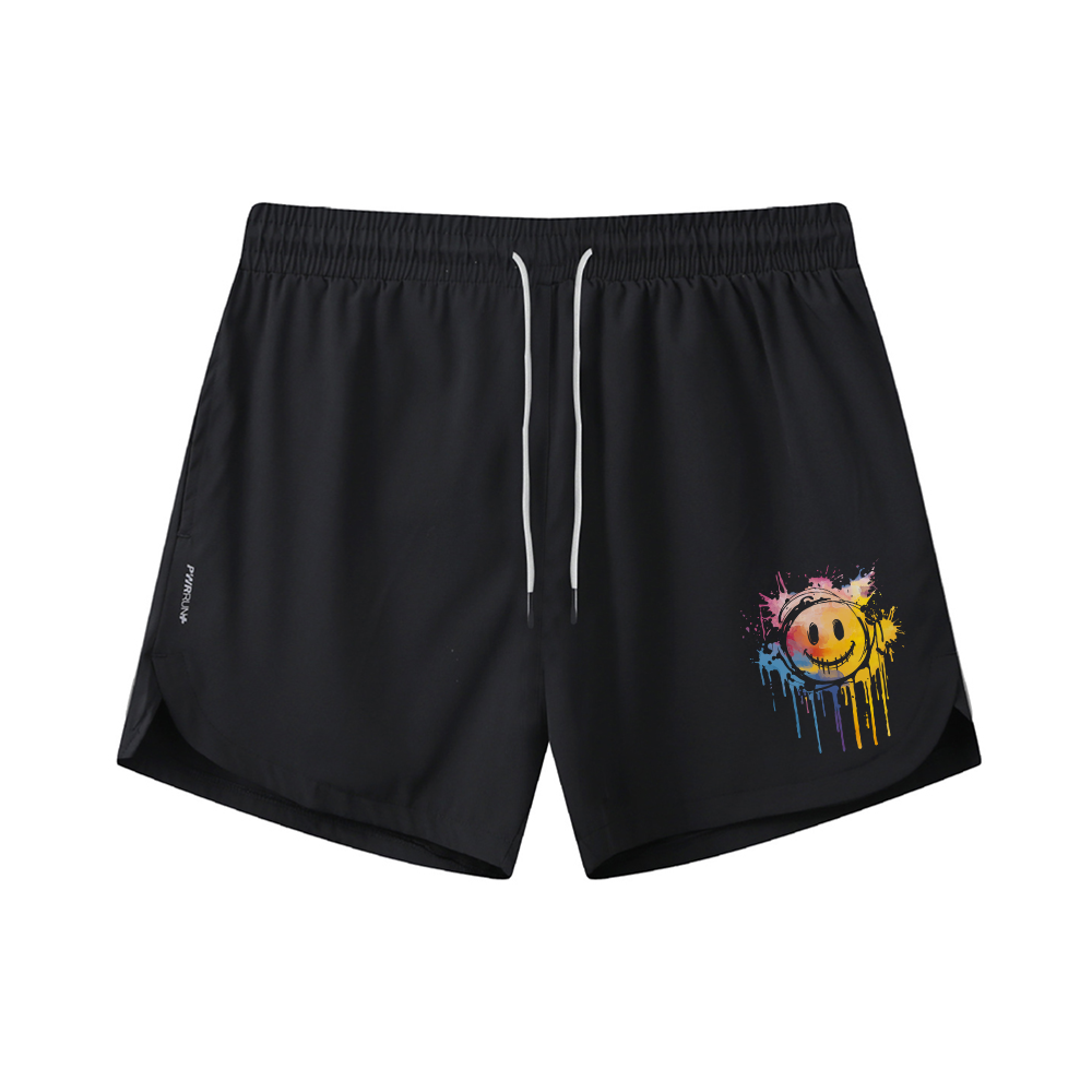 Color Dissolve Smiley Athletic Quick-Dry Shorts
