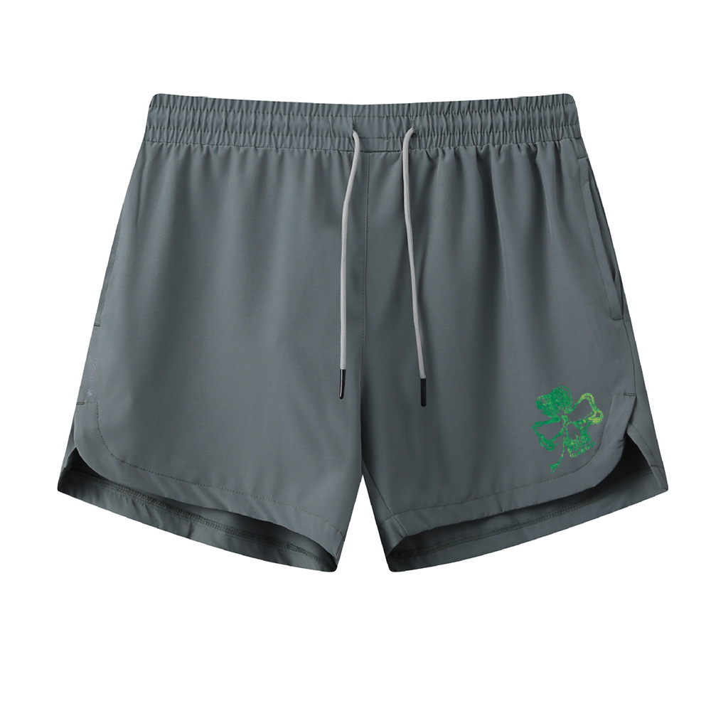 Four Leaf Clover Skull Athletic Quick-Dry Shorts