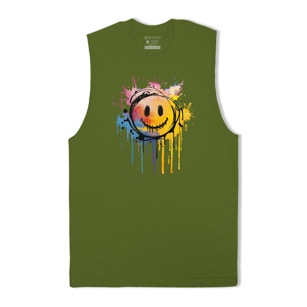 Splash Ink Smile Graphic Tank Top
