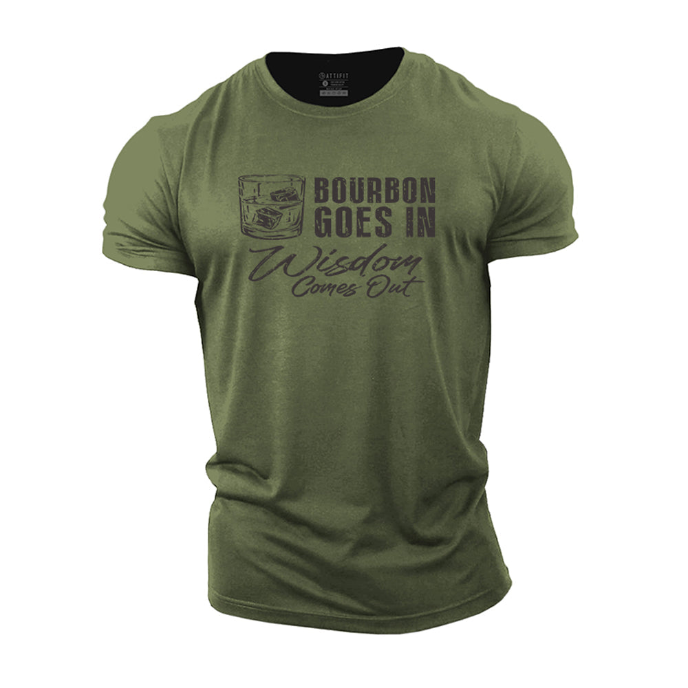 Bourbon Goes In Cotton T-shirt