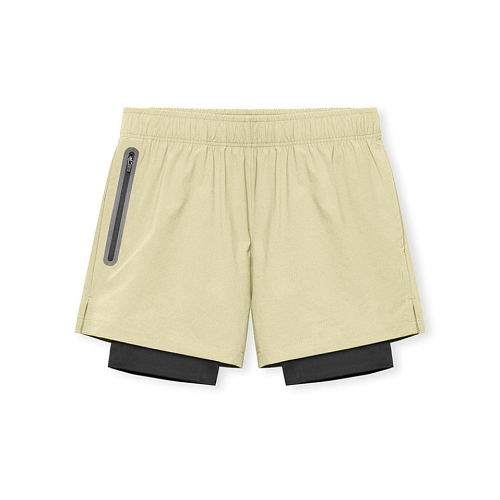 Men’s 2 in 1 Quick Dry Workout Shorts - Apricot