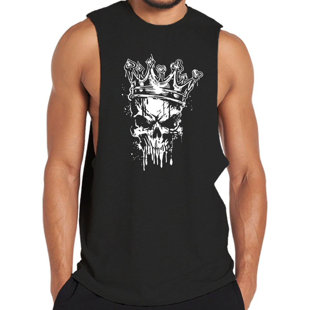 Cotton Poker Skull Graphic Tank Top