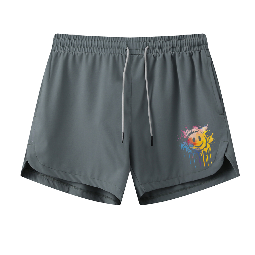 Color Dissolve Smiley Athletic Quick-Dry Shorts