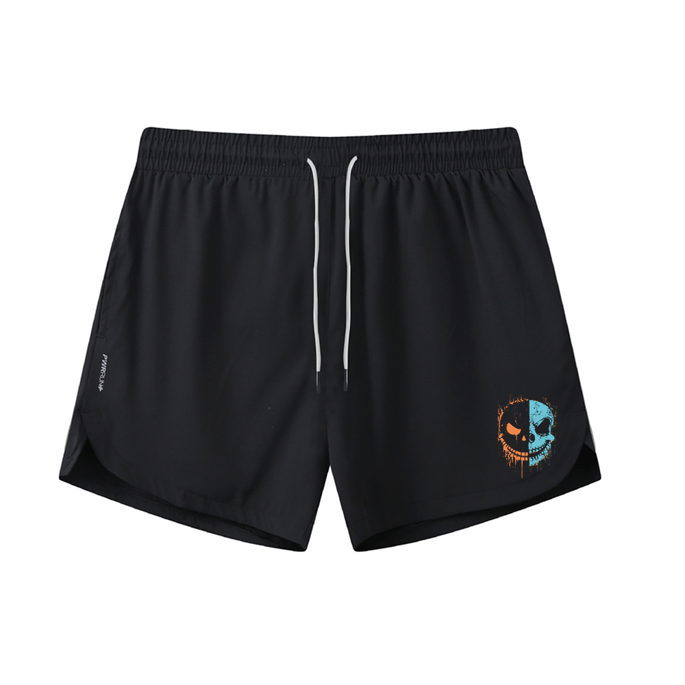 Two-Color Smiley Face Athletic Quick-Dry Shorts