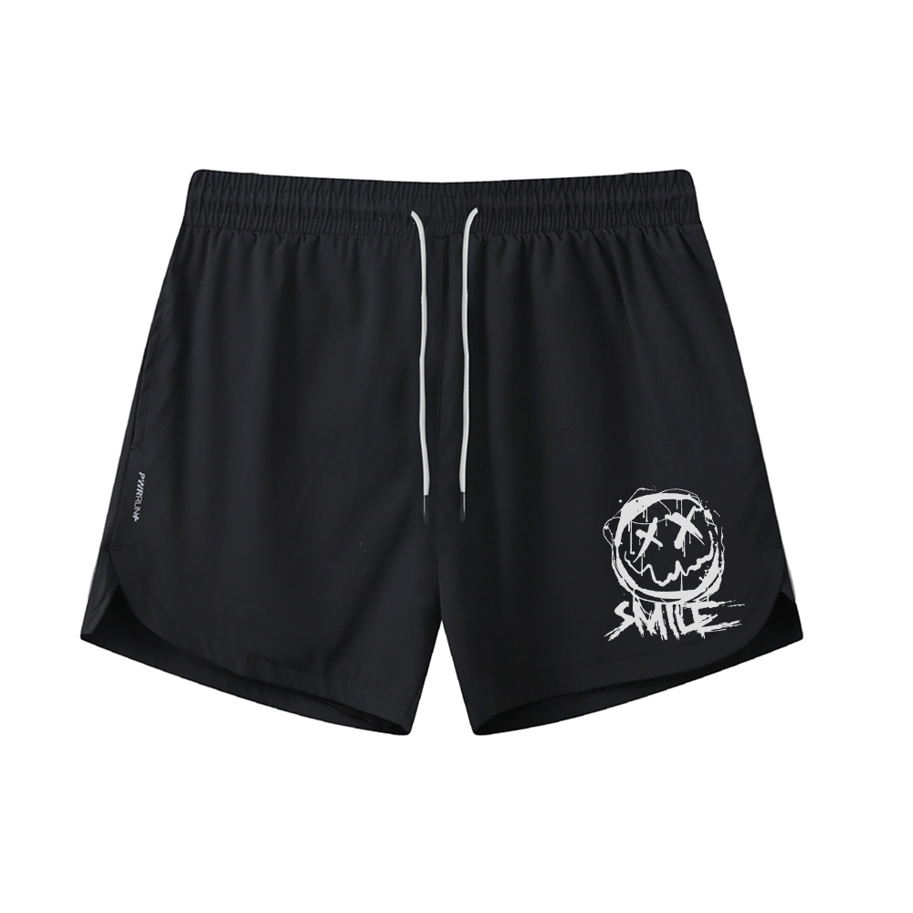 Graffiti Smiley Athletic Quick-Dry Shorts