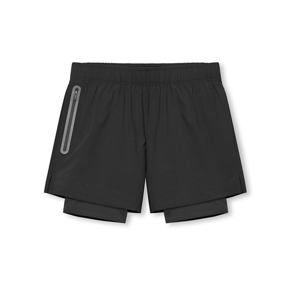 Men’s 2 in 1 Quick Dry Workout Shorts - Black