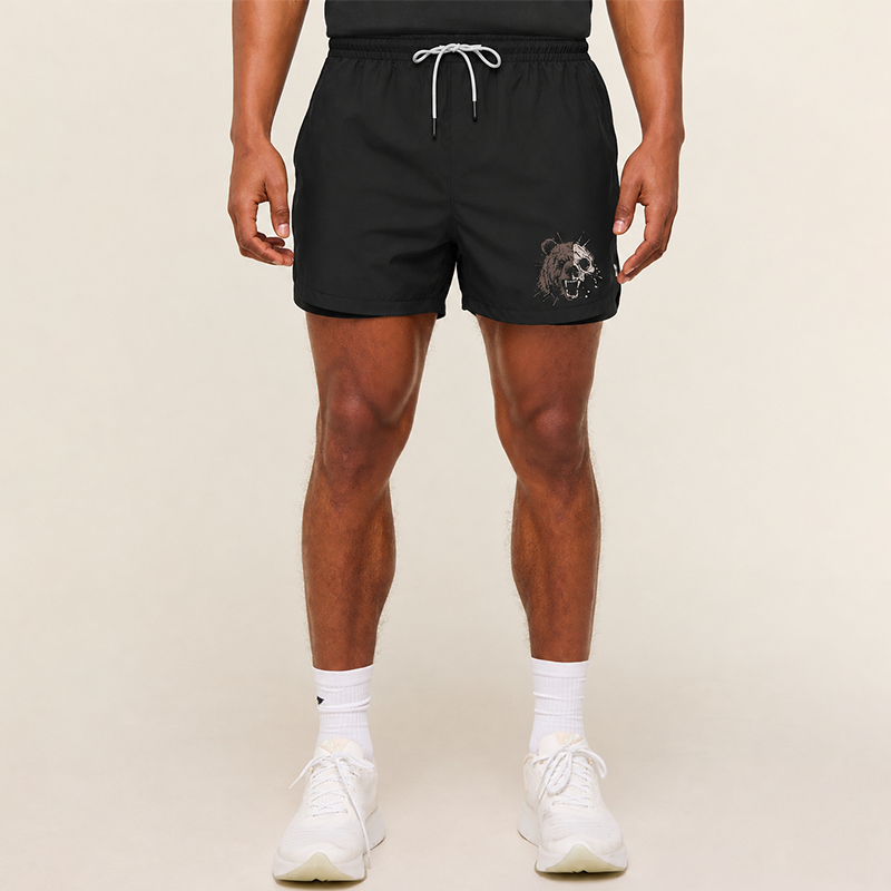 Bear And Skull 5-Inch Quick-Dry Shorts