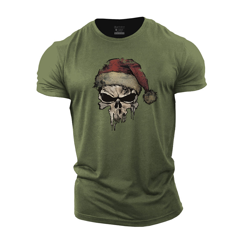 Christmas Skeleton Graphic Men's Fitness T-shirts