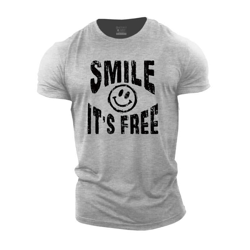 Smile It's Free Print Men's Workout T-shirts