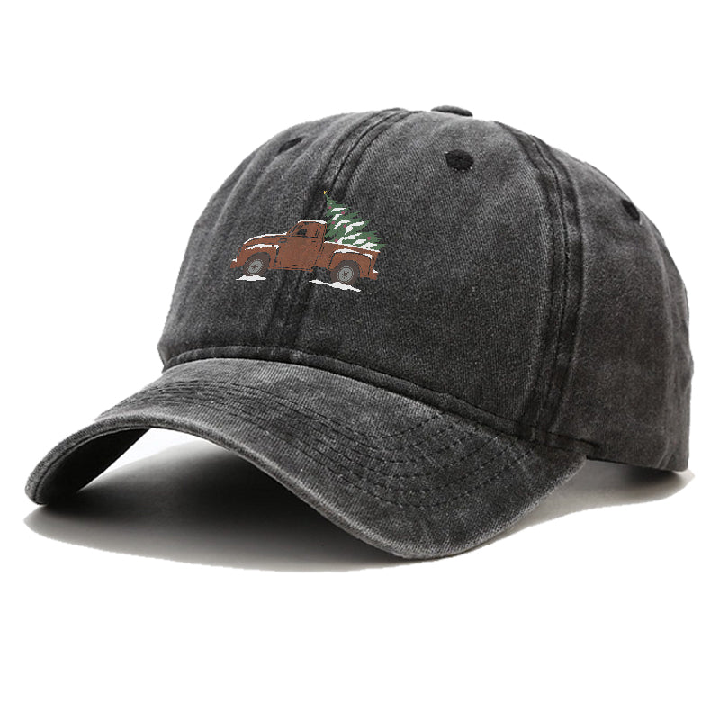 Pickup Truck Christmas Tree Vintage Cap