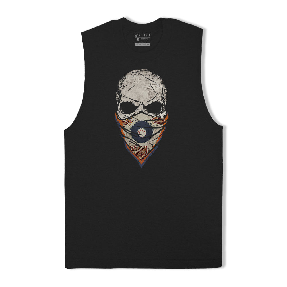 Paisley Skull Face Mask Tank Top